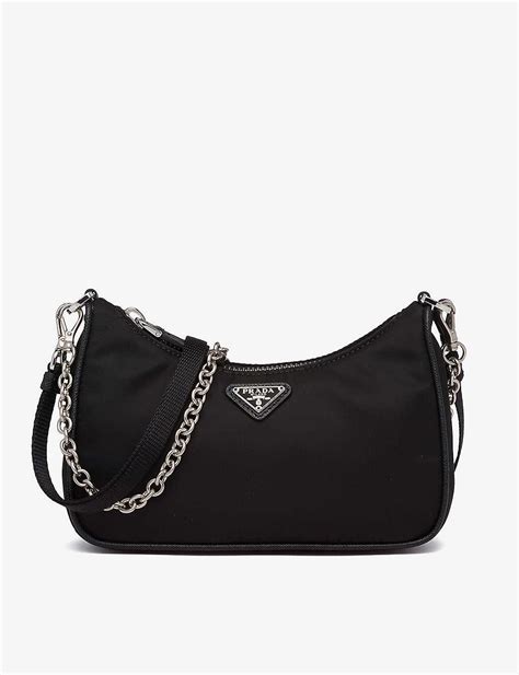 leather and nylong chain prada purse|prada leather purses.